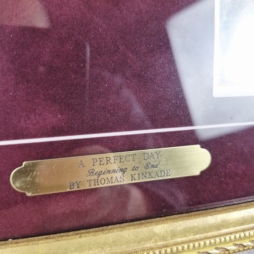 Thomas Kinkade A Perfect Day Beginning to End Gold Frame Signed Art Piece & COA - Picture 5 of 10